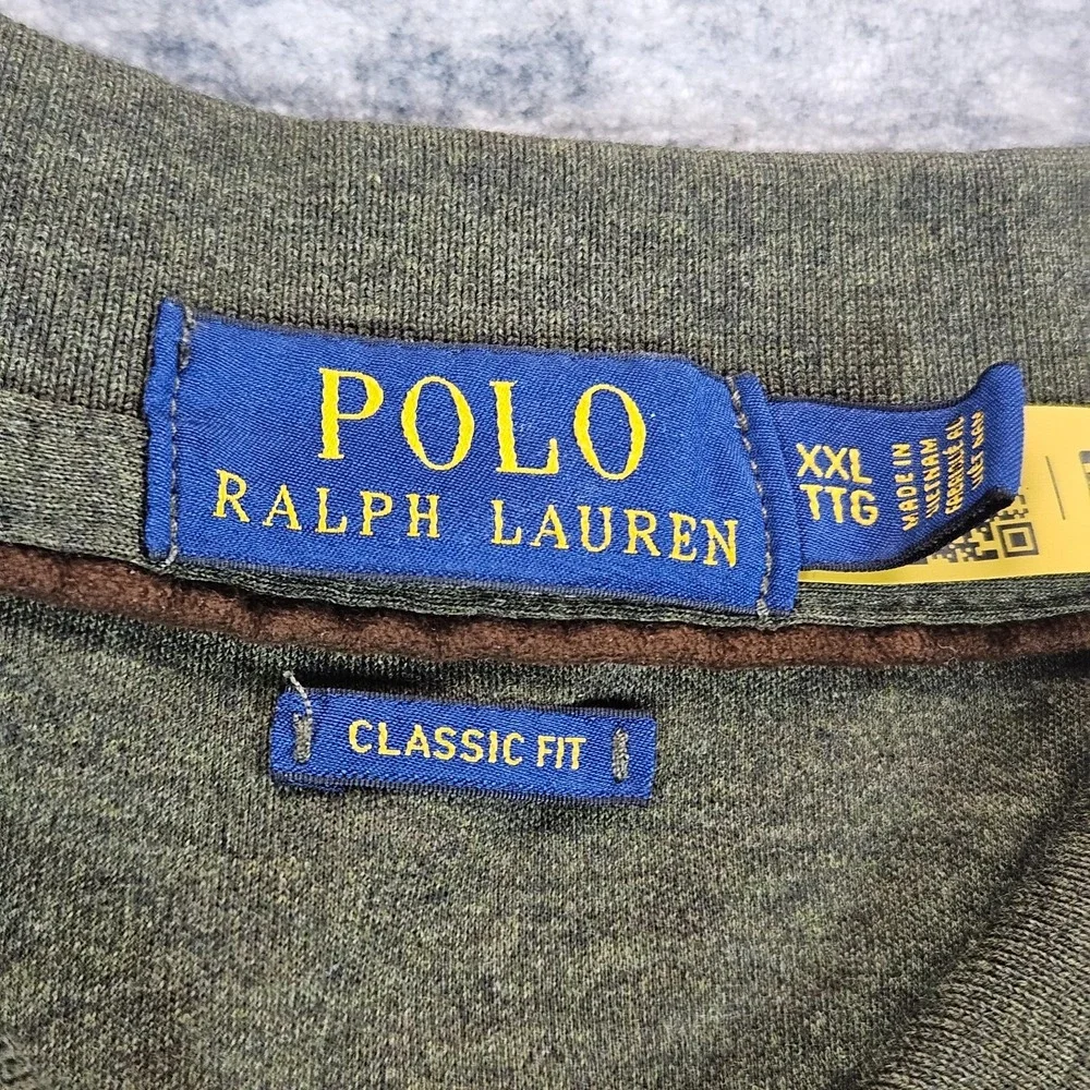 Polo Ralph Lauren Polo Shirt Mens XXL Green Classic Fit Long Sleeve Pony Logo